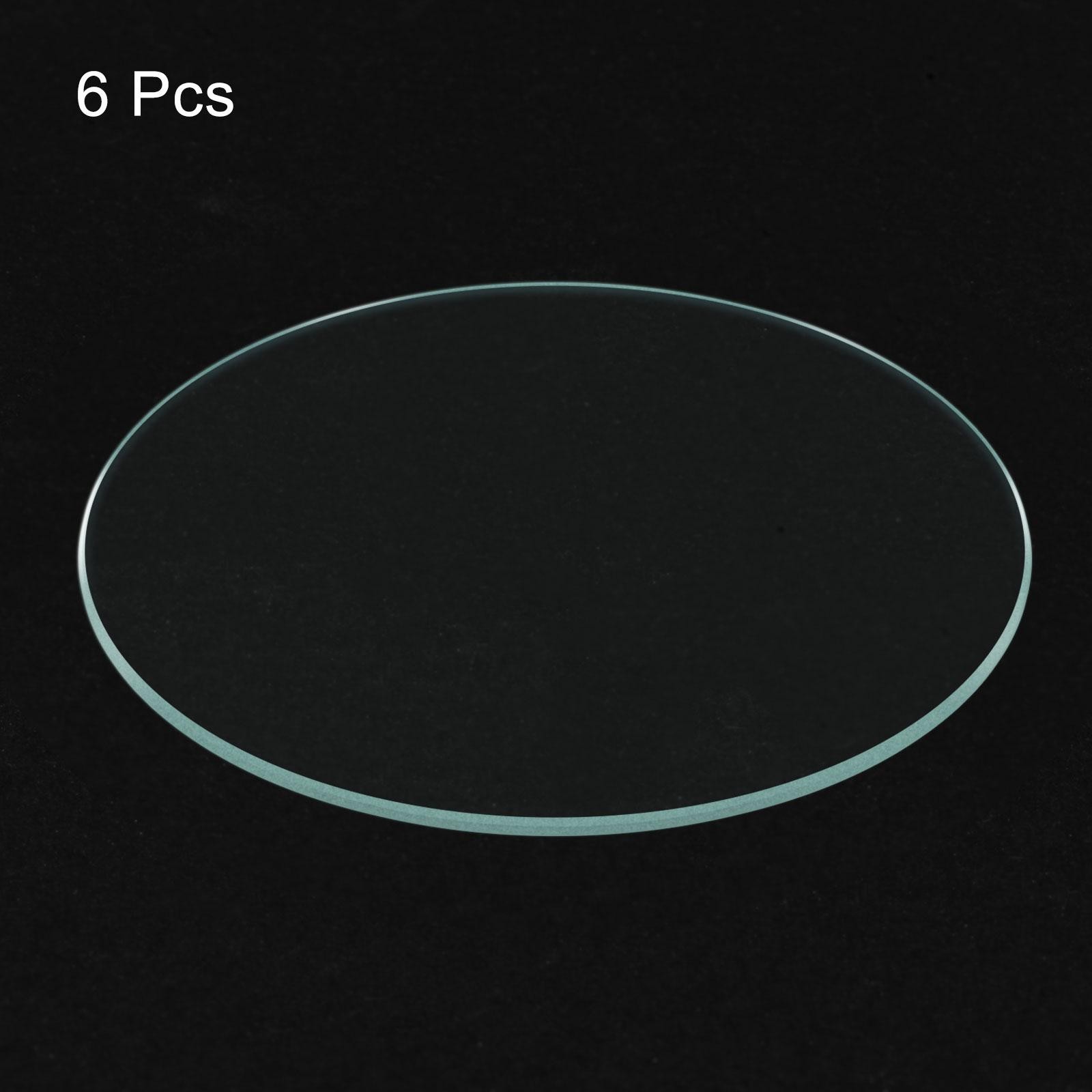 Round Flat Watch Crystal Glass Lens 45mm Dia. Partition replacement, 6pcs