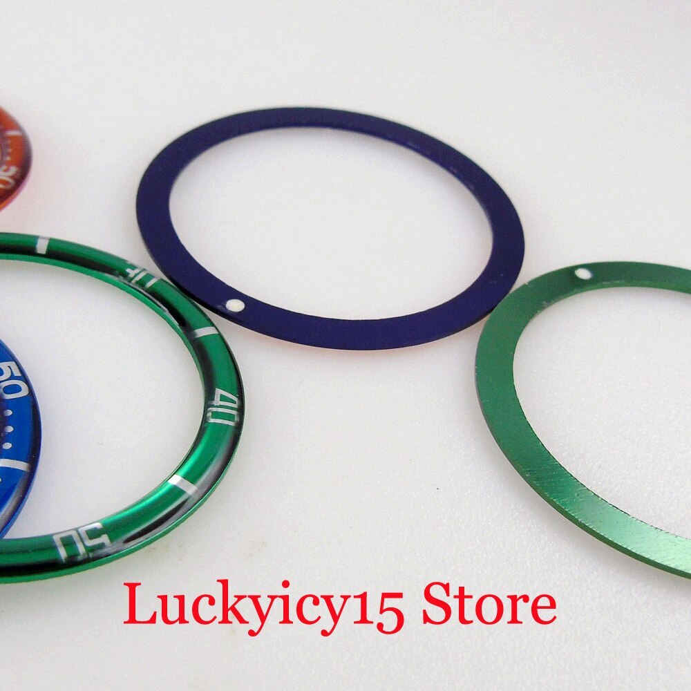 Flat Watch Bezel Insert 38mm*30.6mm Blue Red Green Black Fit SKX SUB GMT Watch