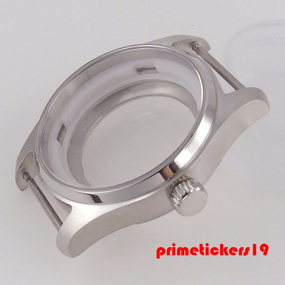 39mm/36mm Pilot Steel Watch Case Band Exhibition Back Fit NH35 ETA2824 PT5000