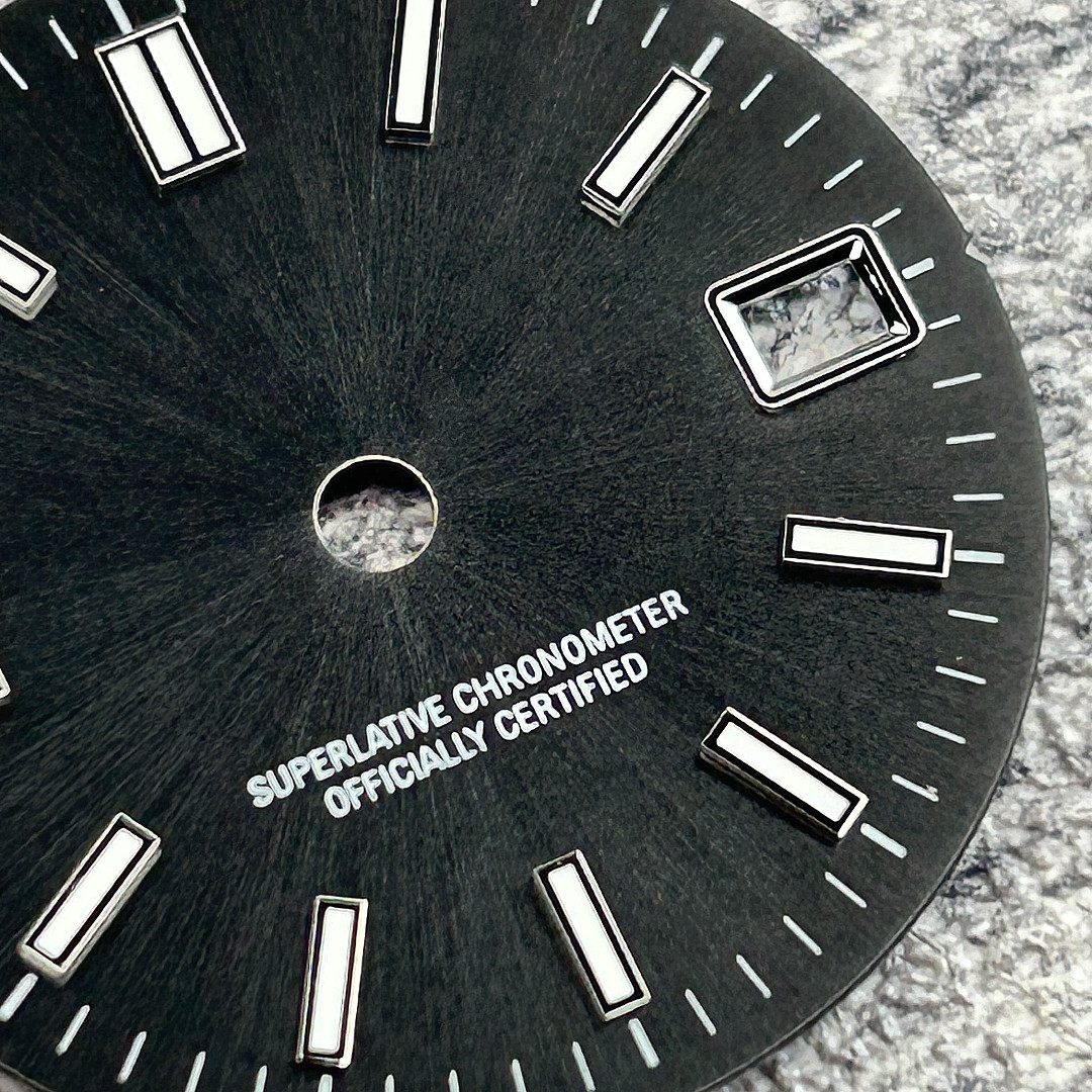 29MM Black Sunburst Watch Dial Replacement Green Luminous For NH35/36/4R/7S Mod