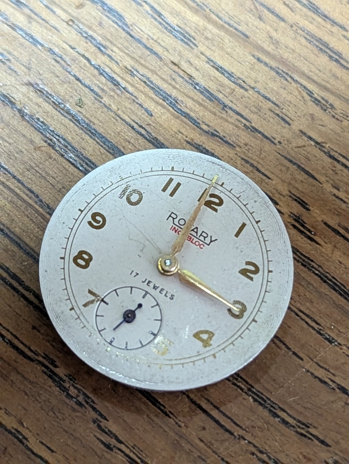 Rotary Watch Movement / Dial / Hands for Restoration, Good Balance #S89