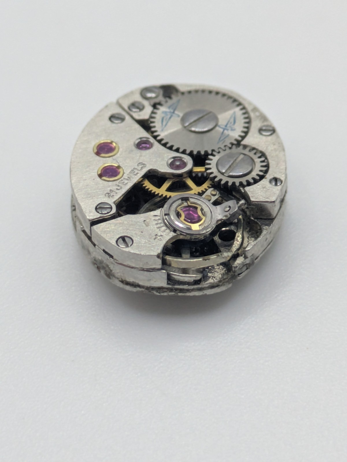 Rotary AS 1677 21 Jewels Manual Watch Movement Dial Parts Repair Untested