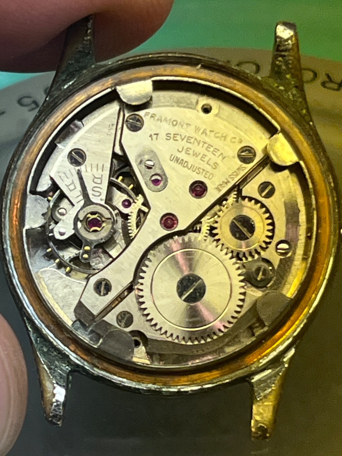 Framont FEF 380 Swiss Mechanical 17 Jewels Movement For Parts or Repair