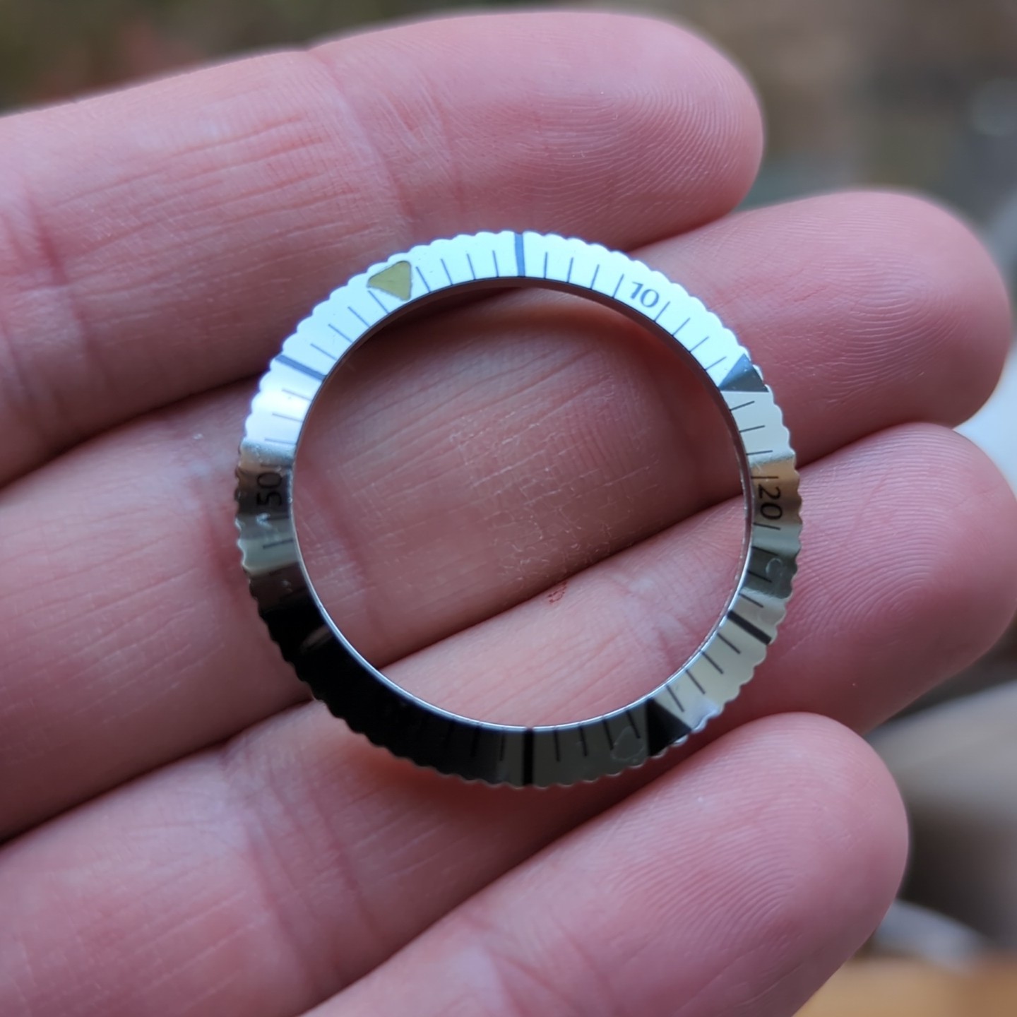 1960s Silver Divers Watch Bezel 35.5mm NOS Part (Y7)
