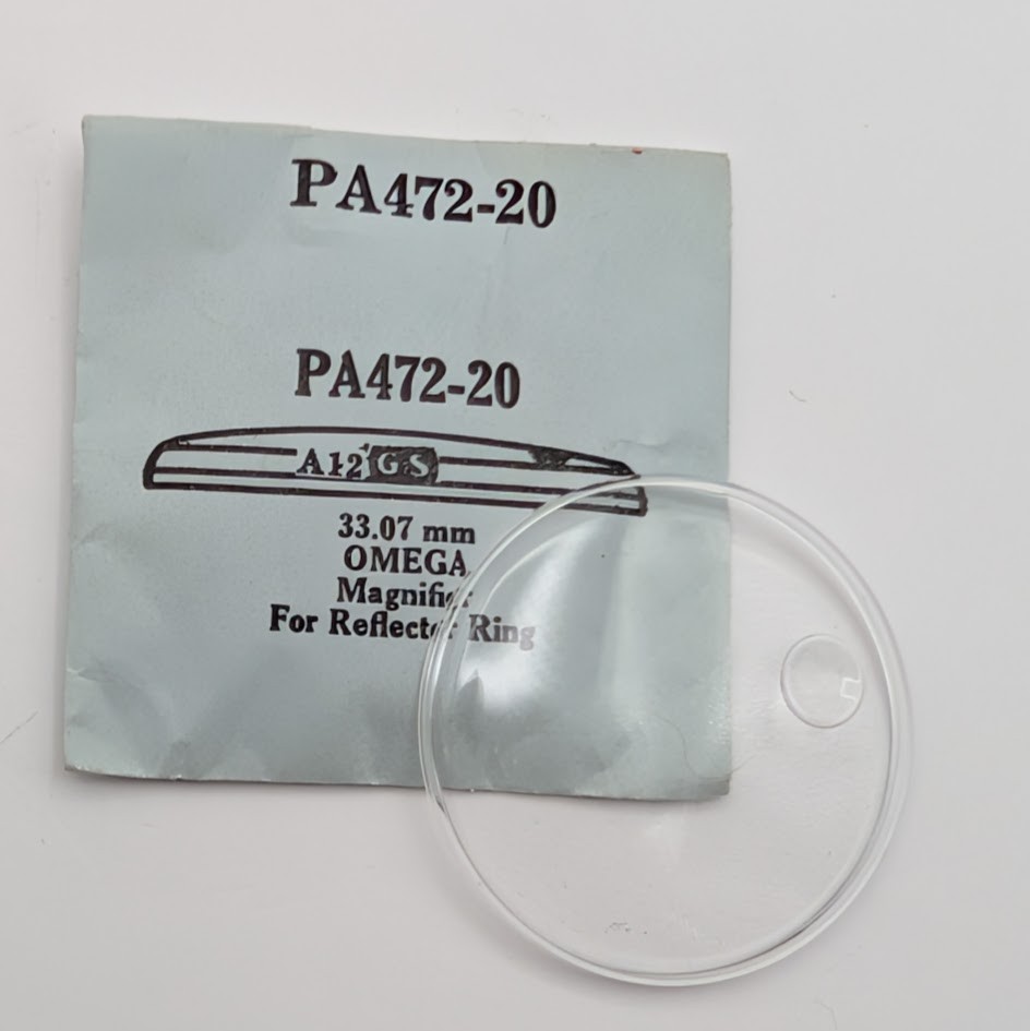 Vintage NOS OMEGA Magnifier – Reflector Ring Crystal 33.07mm Acrylic – PA472-20