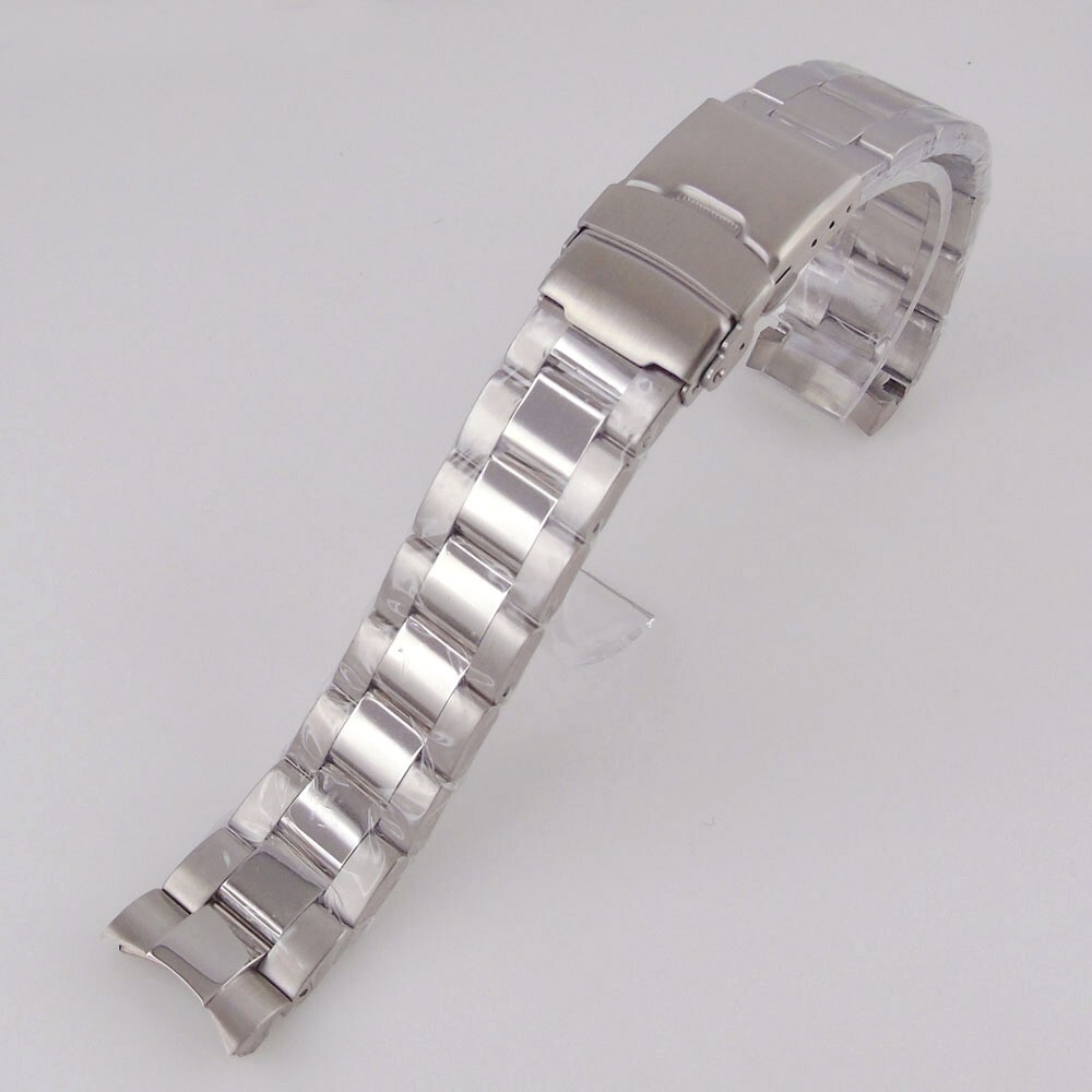 39mm Polished Mens Watch Case Bracelet Fit Quart VK64 VK63 Bow Sapphire Glass