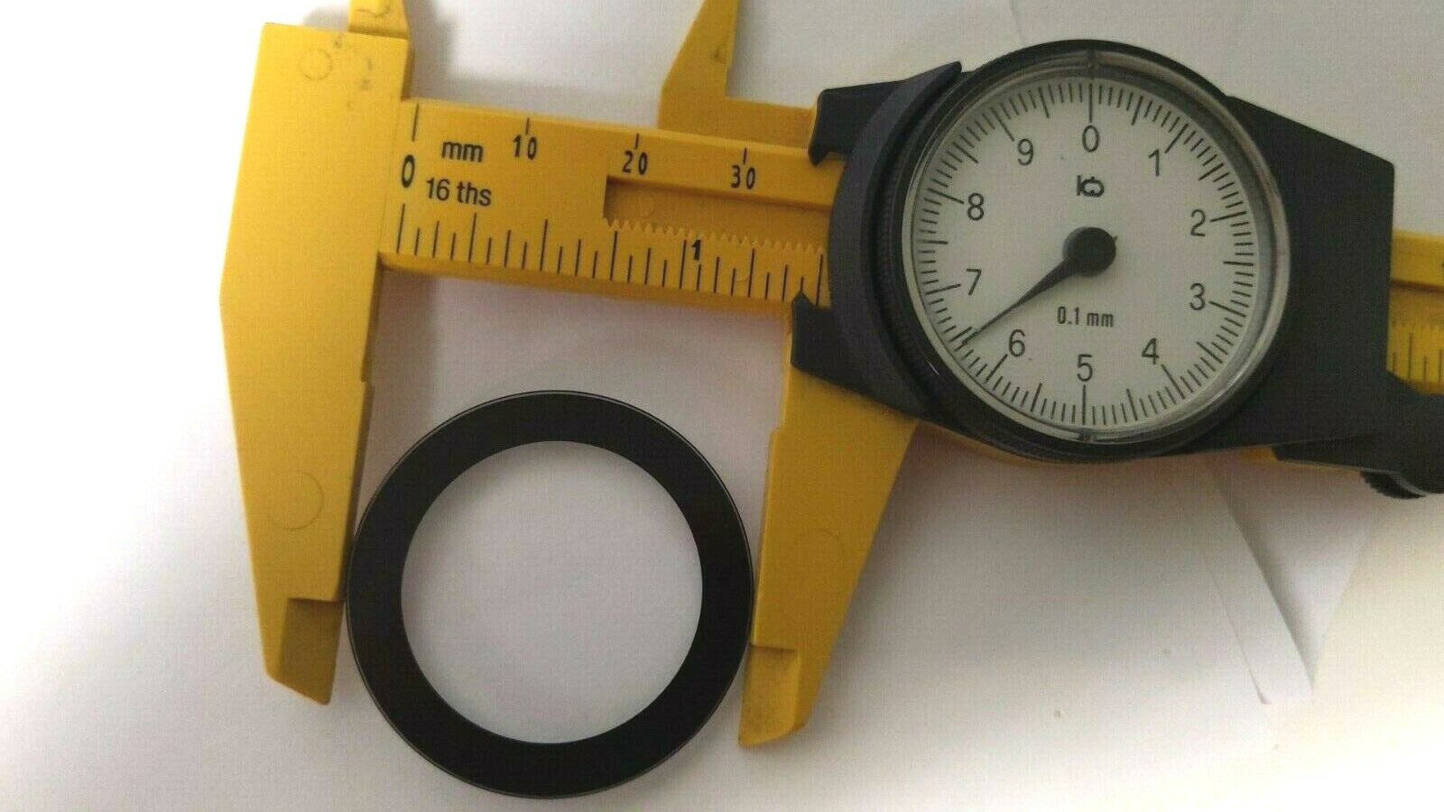 36.5mmx1.50mm FOR Movado BOLD crystal replacement round BLACK trim new