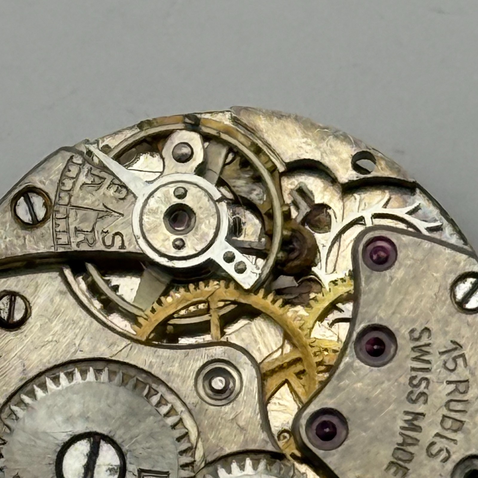 Lanco Watch Movement 15 Rubis Swiss Manual Wind Vintage Parts Repair 19.6mm