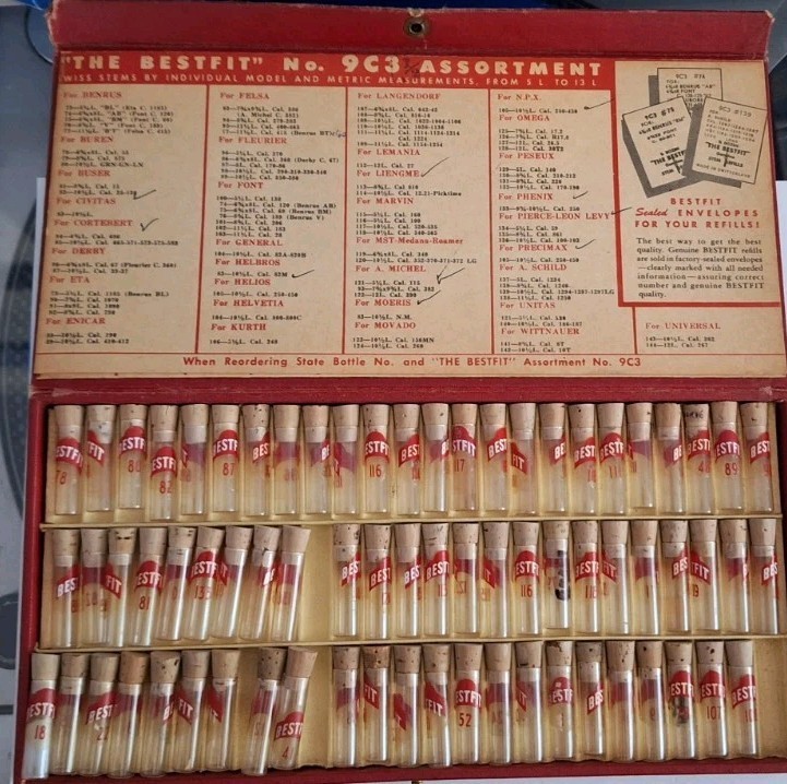 Vintage Bestfit No. 9C3 Swiss Stems With Case.