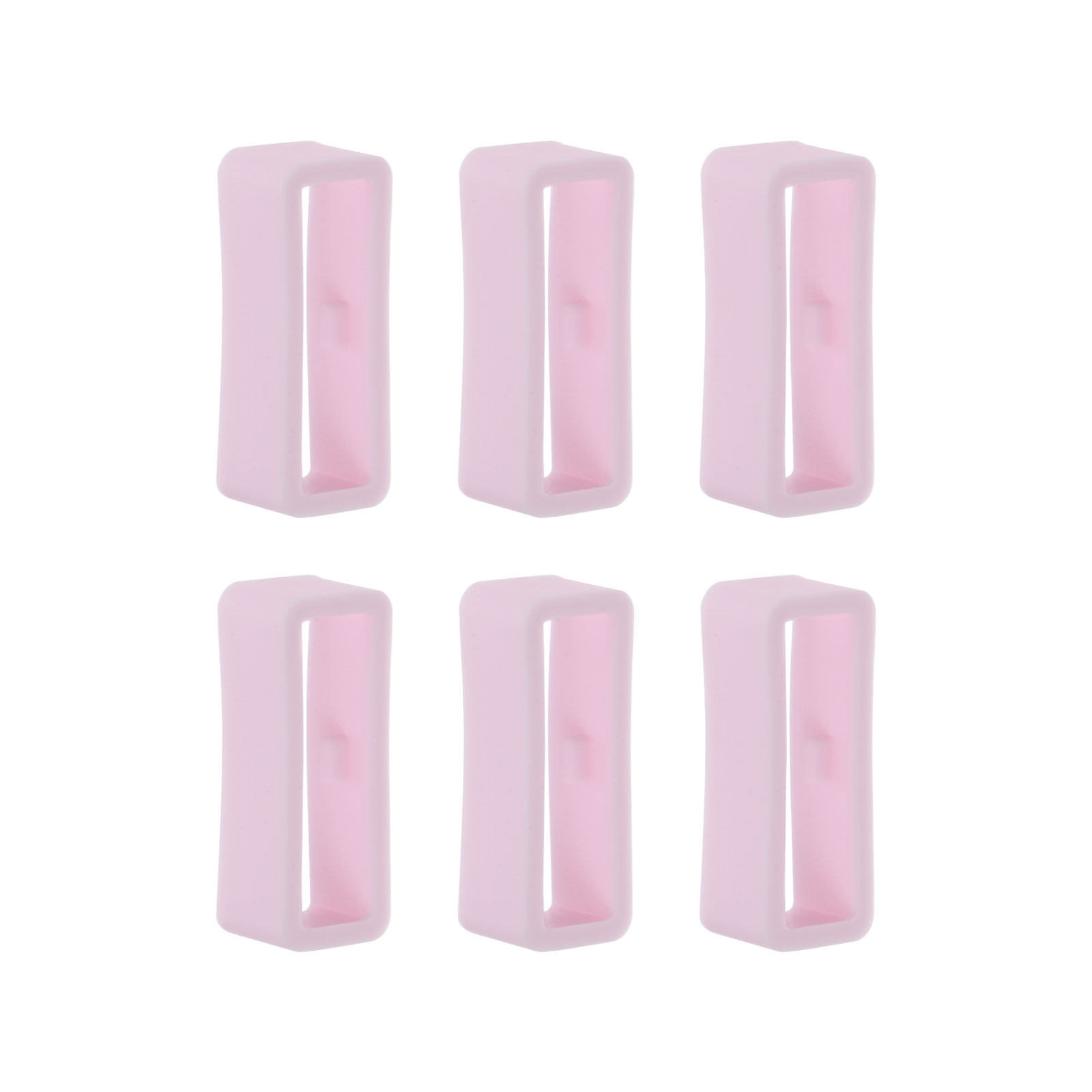 6pcs Watch Strap Loop Fastener Ring 18mm Rubber Watch Holder Keeper Light Pink