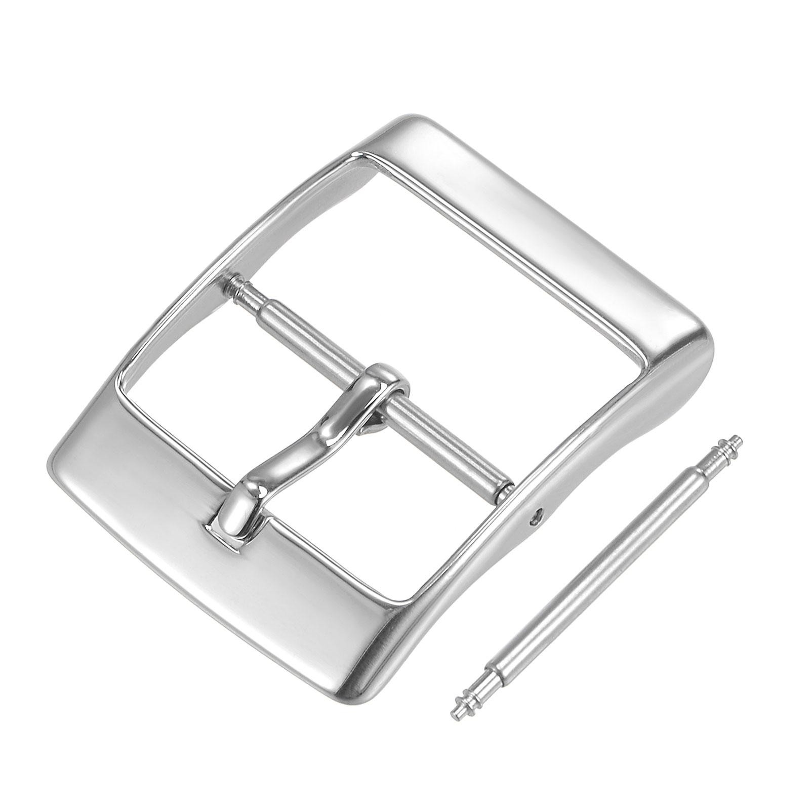Watch SUS304 Silver Tone PVD Buckle for 20mm Width Watch Bands with Spring Bar