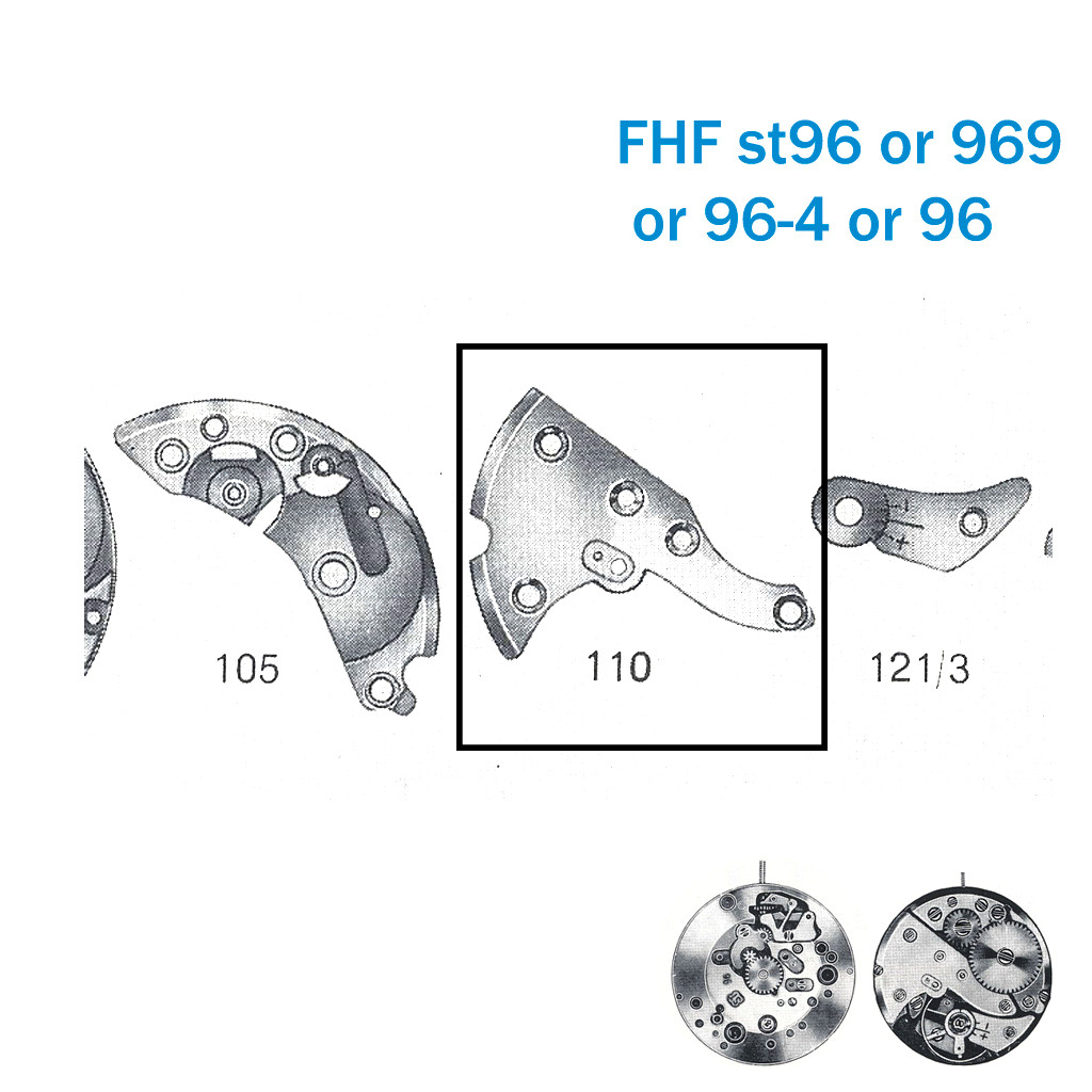Venus Train Wheel Bridge -Swiss Made-Part No:110-For FHF ST96/969/96-4/96