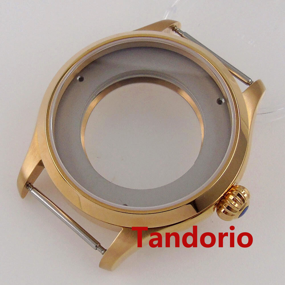 Rose Gold/PVD/Silver Watch Case 43mm Fit Miyota8215 821A DG2813 Sapphire Glass