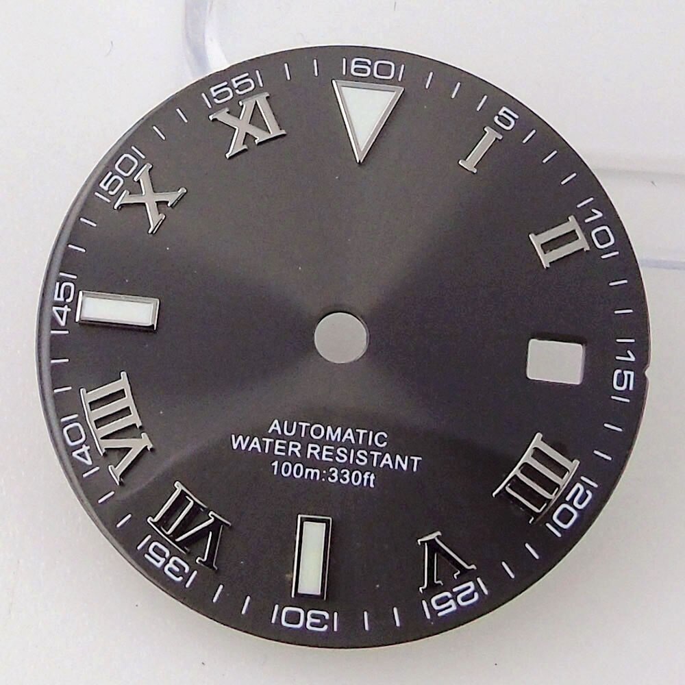 29mm Gray Sunburst Watch Dial Face Accessories for NH35 NH36 Automatic Movement