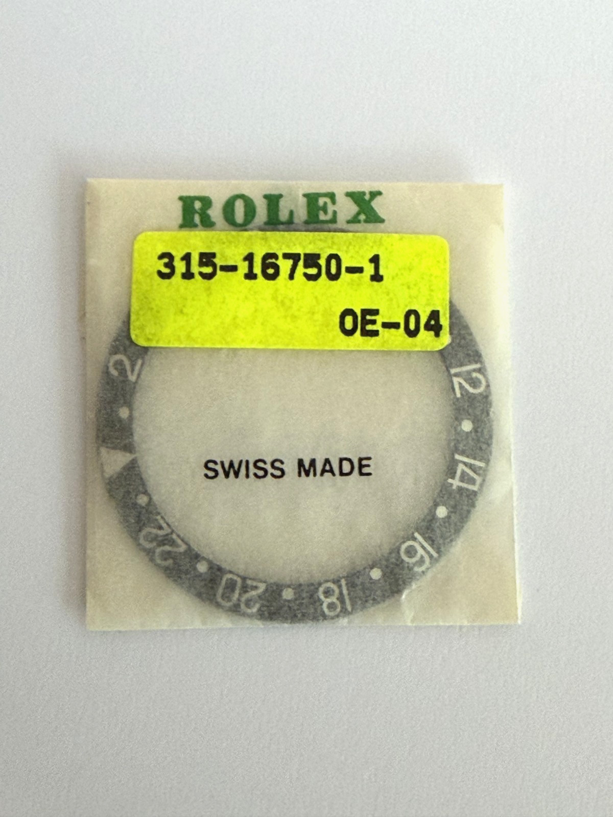 Rolex Bezel Insert 315-16750-1 Black Silver Authentic Original