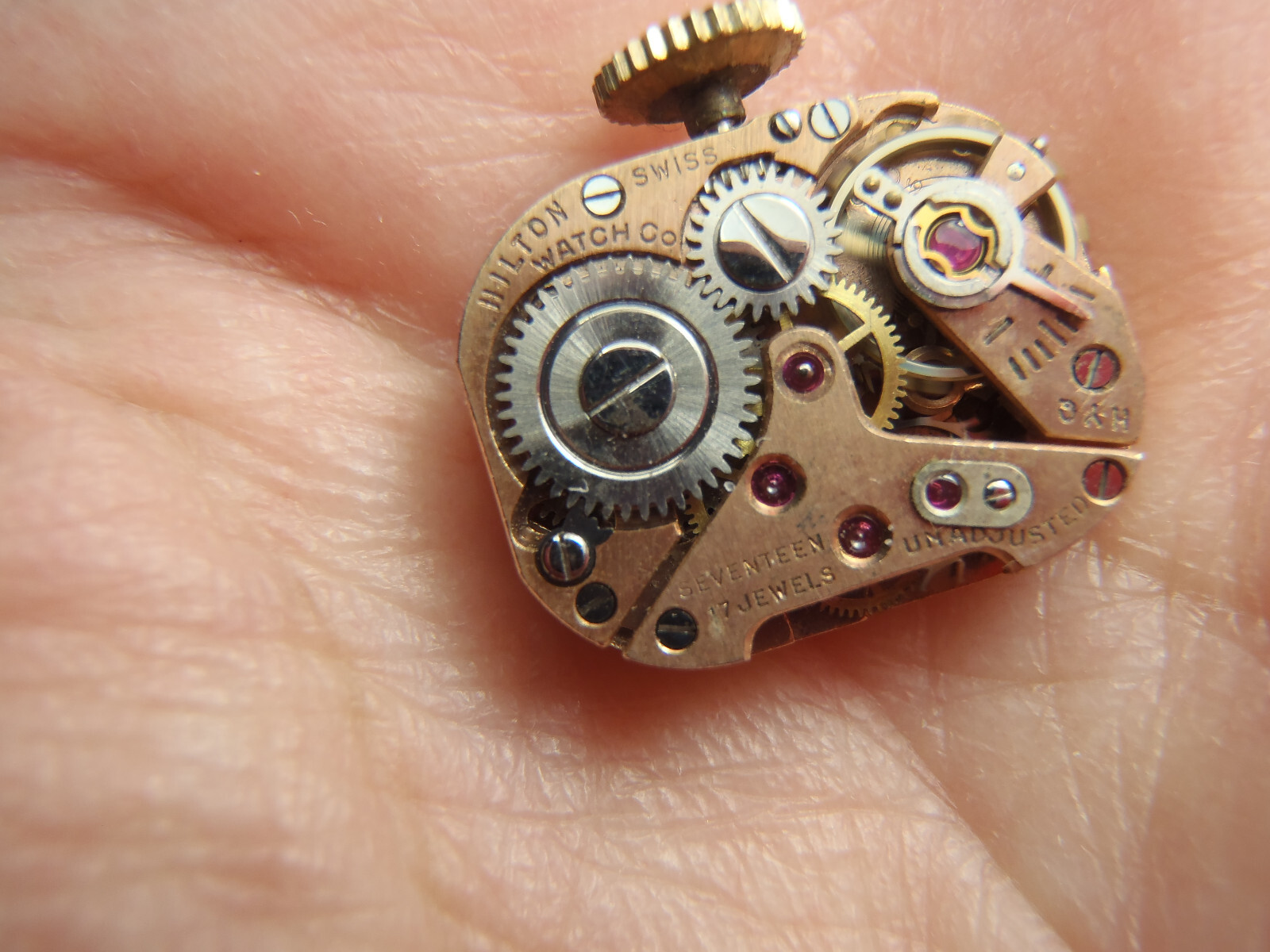 Nastrix HYQ Hilton Watch Co Watch Movement Dial Hands Crown 17J Running