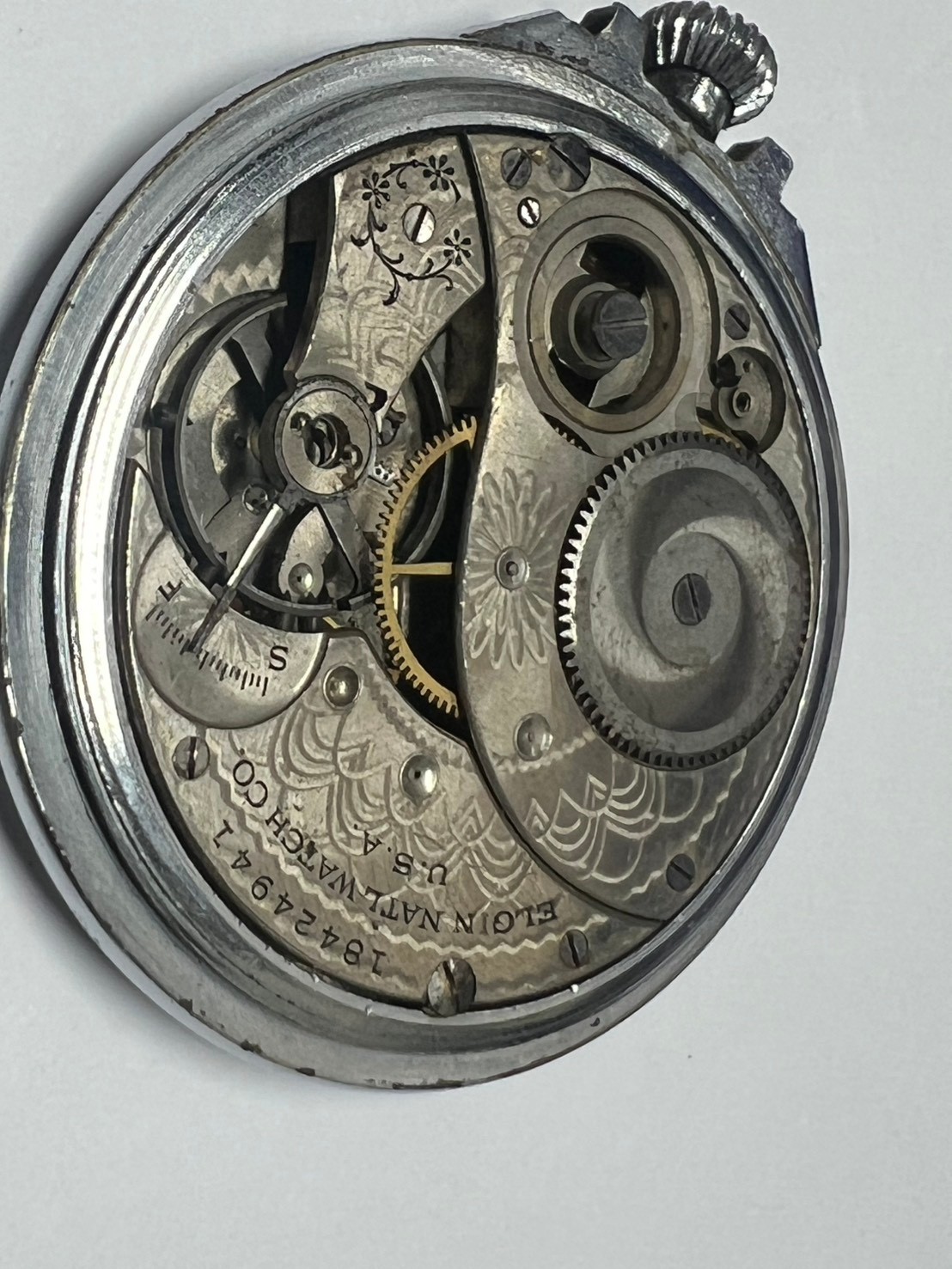 136. Elgin Y 1915 movement part part as it is 12 s 7 J 303 model 3 class 114
