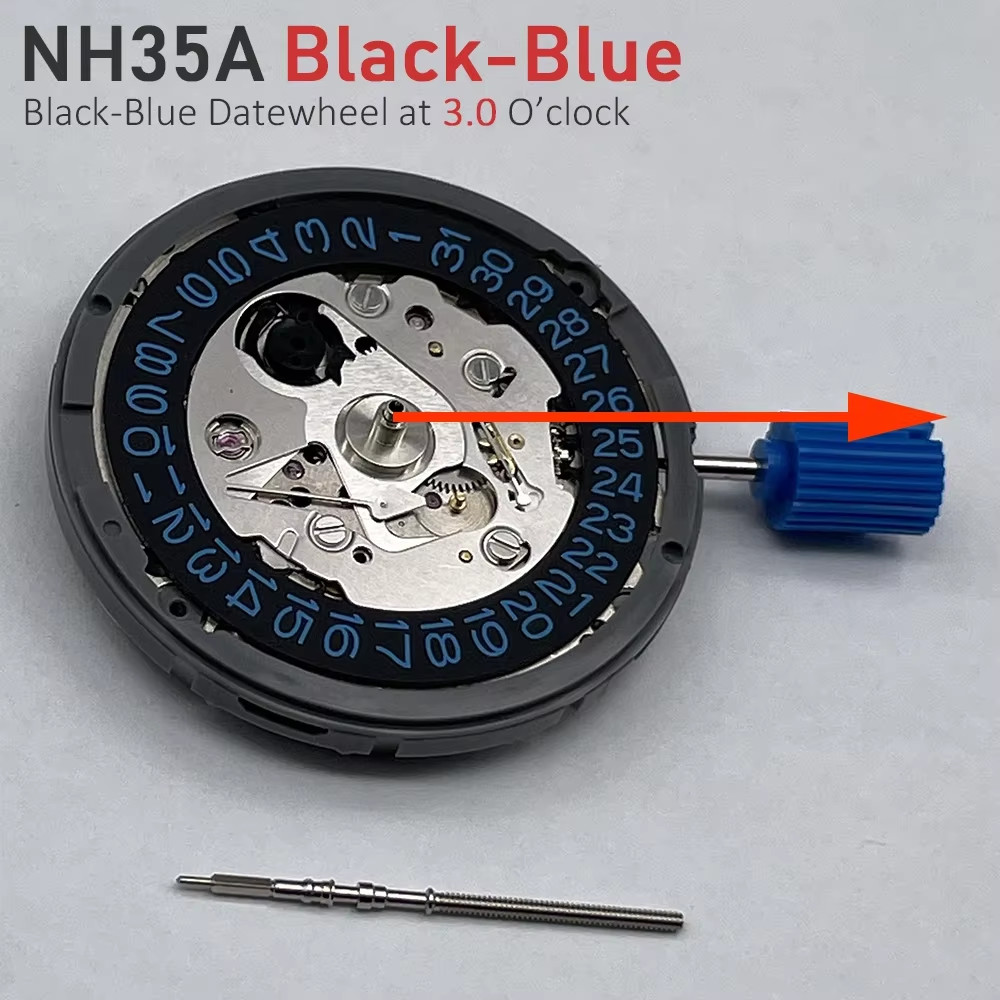 Mechanical Movement Modified Red Datewheel 3.0/3.8 Crown Japan Mod NH35A Disc