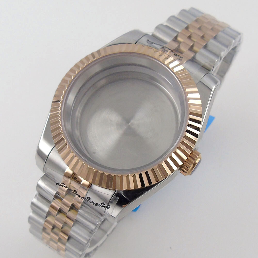 39/36mm Gold Watch Case Fit NH35 Miyota8215 DG2813 ETA2824 PT5000 Sapphire Glass
