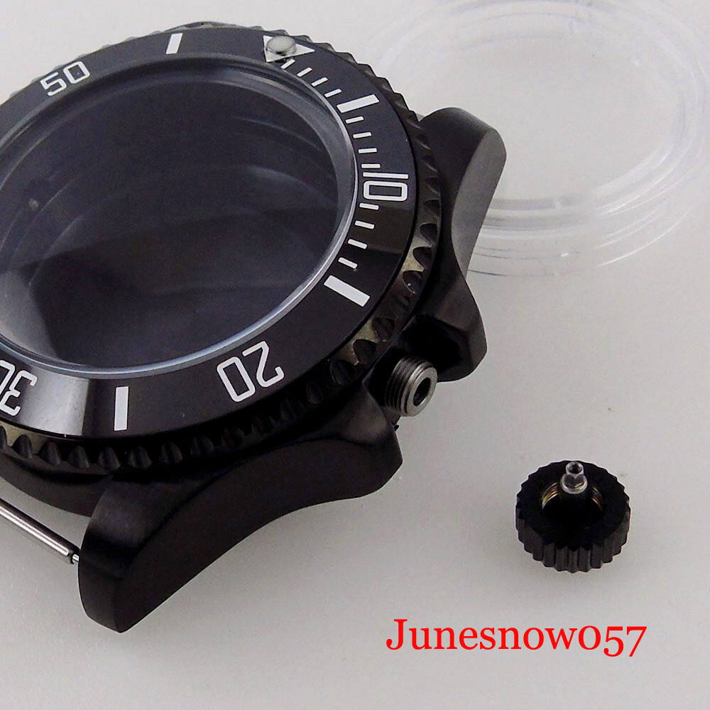 Black PVD Case Fit NH35 NH36 ETA2824 2836 MIYOTA 43MM Automatic Stainless Steel