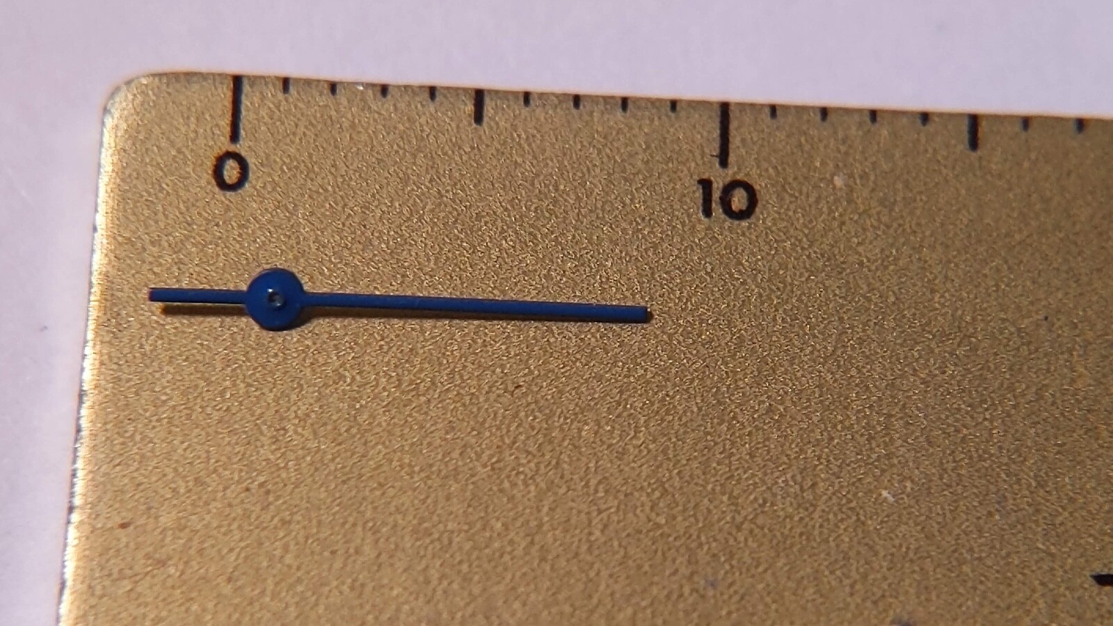 Nickel sweep second hand BLUE/Bleu 19.5/70 T40, New approx 7.5mm length from cen
