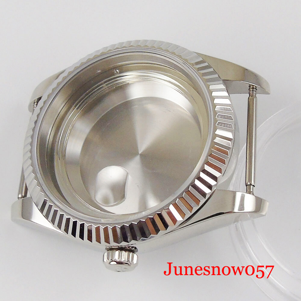 Polished Two Tone Gold Wristwatch Case for ETA2836 MIYOTA 8215 Sapphire Glass