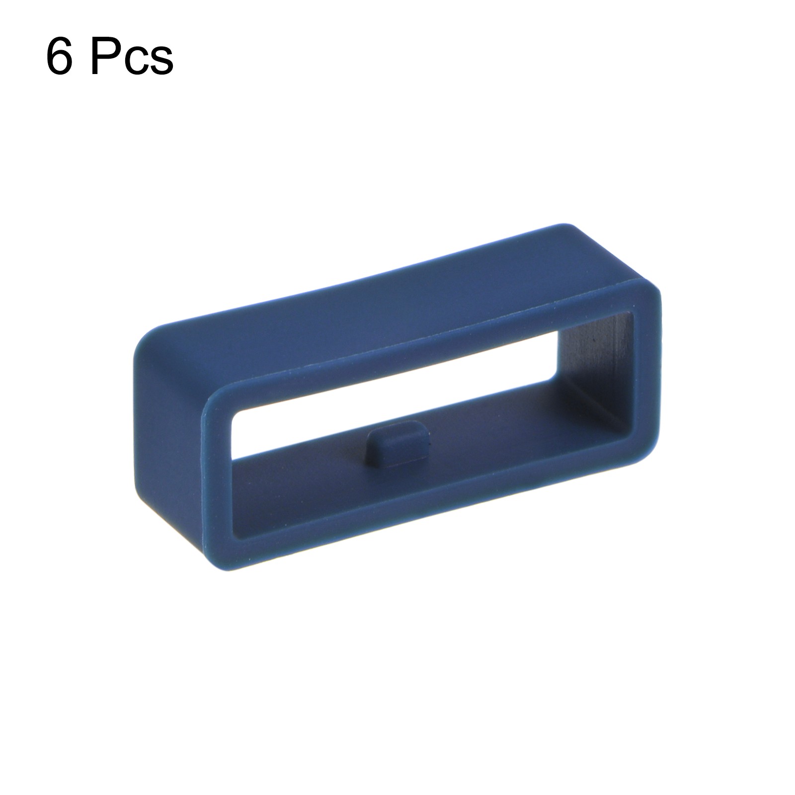 6pack Watch Strap Loop Fastener Rings 22mm Rubber Watch Holder Keeper Navy Blue