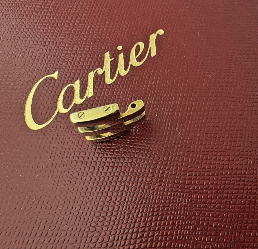 Cartier Watch Bracelet Link Panther 18k Yellow Gold 15mm RARE TWO Screws SWISS
