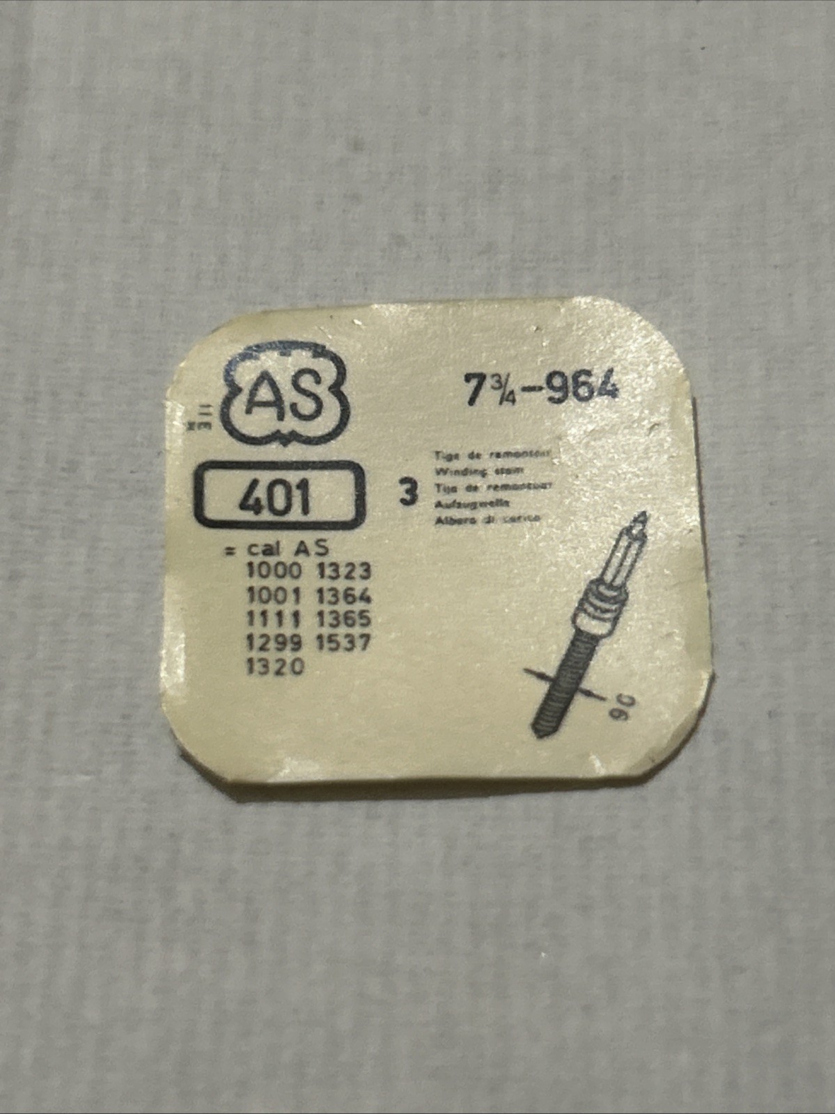 AS 964 WINDING STEM BestFit 200/43F Fits Multiple Calibers