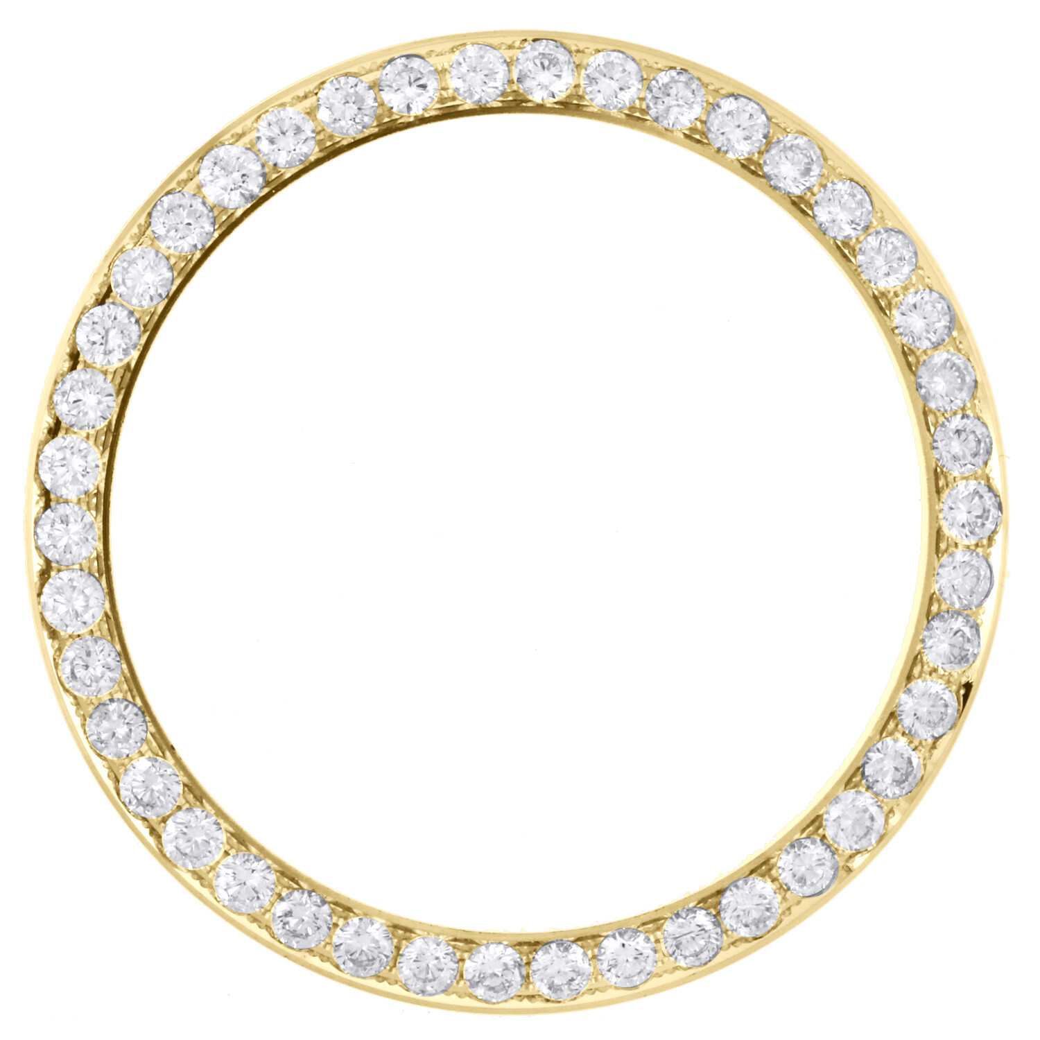 14K Yellow Gold Rolex DateJust 36 Bead Set Diamond Bezel Fits 36mm Watch 2.10 CT