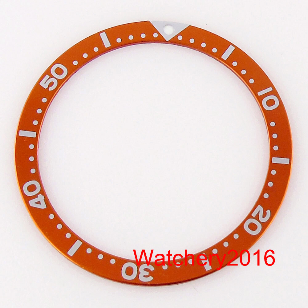 Multicolor Red Sliver Flat Alloy Aluminum Watch Bezel insert fit SKX007 SKX009
