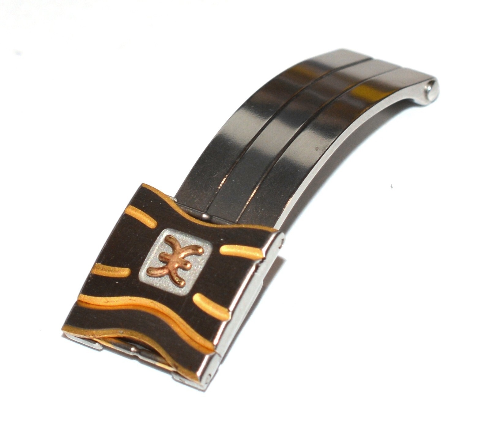 Authentic 15mm Ebel Classic Wave Stainless Steel/ Gold Plated Bracelet Buckle!