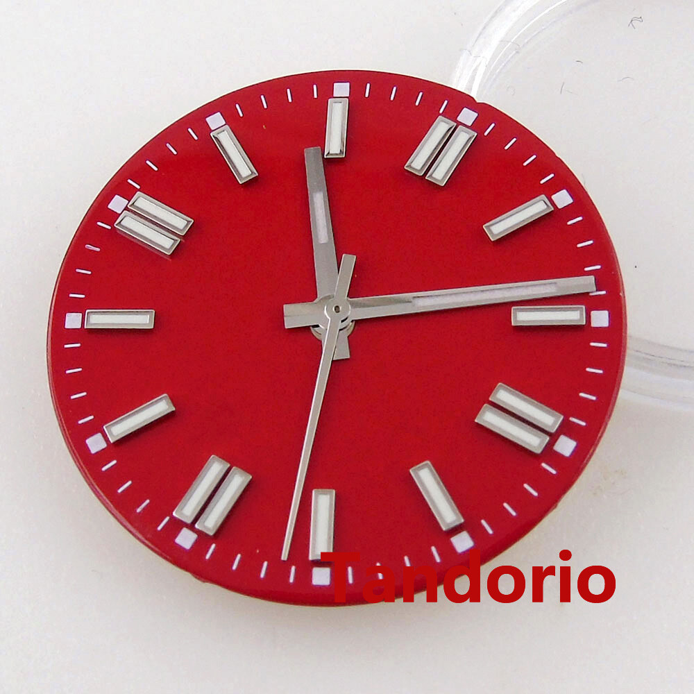 29mm black silver blue green orange yellow watch dial luminous fit NH35 NH36