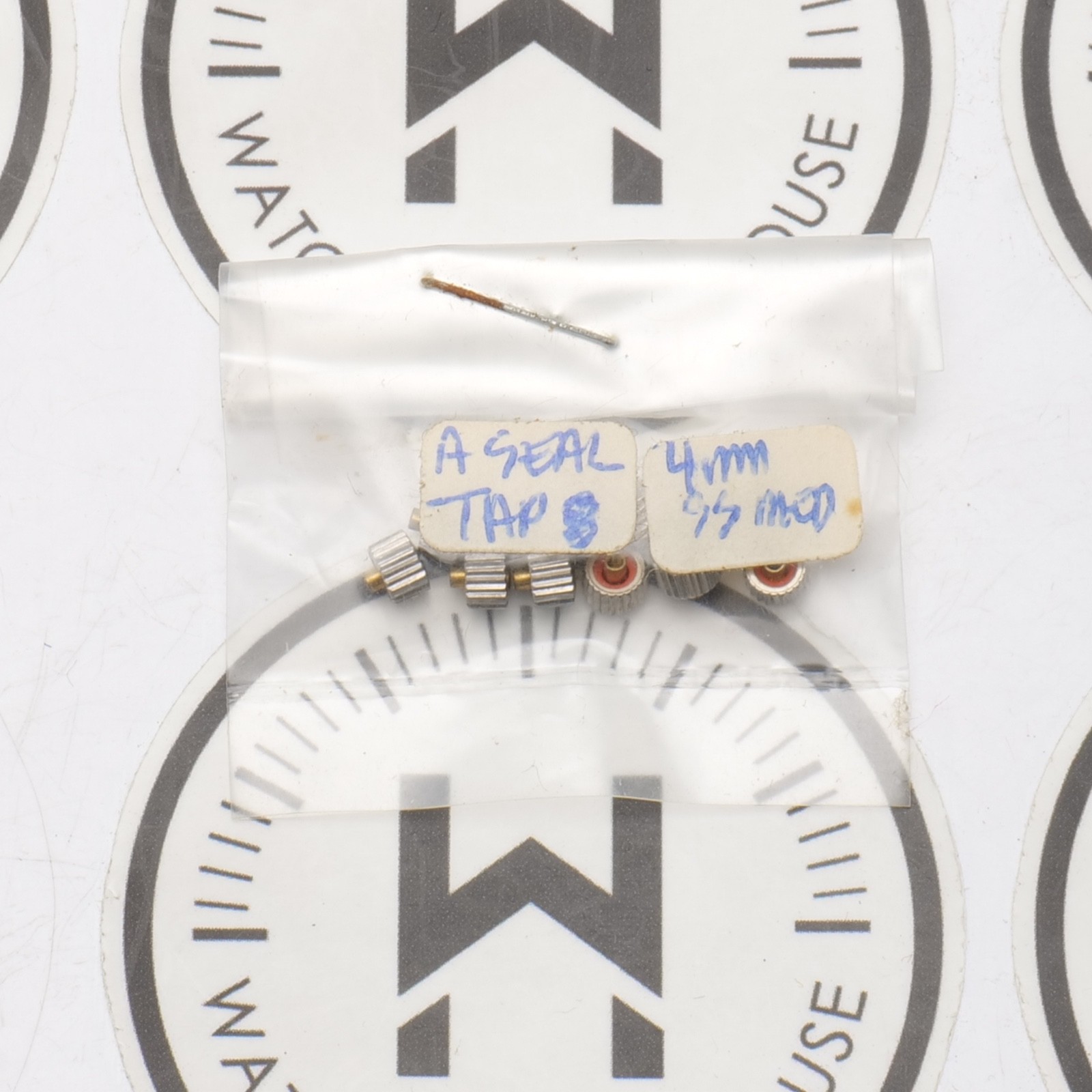 NOS Watch Crown Lot 12 SS Silver Tone 4.0mm Tap 8 Medium Post O Ring (G3D15)