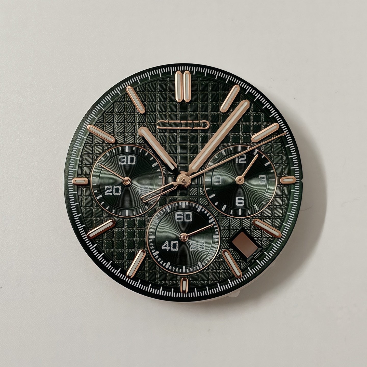 31.8mm Waffle Pattern Watch Dial Green Lume for Vk63 Movement Watch Accessories