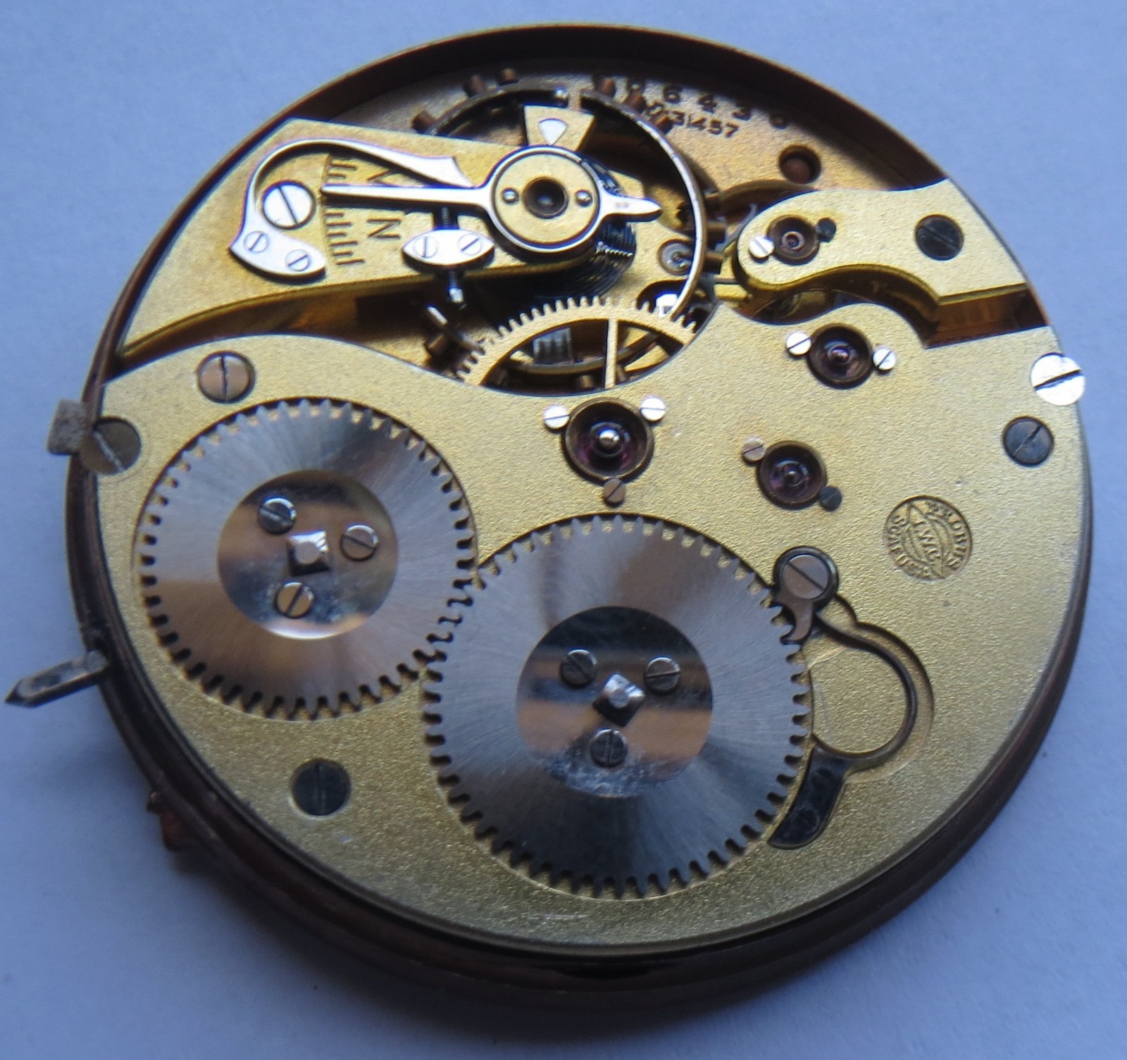 International Watch Co. chronometer pocket watch movement & enamel dial