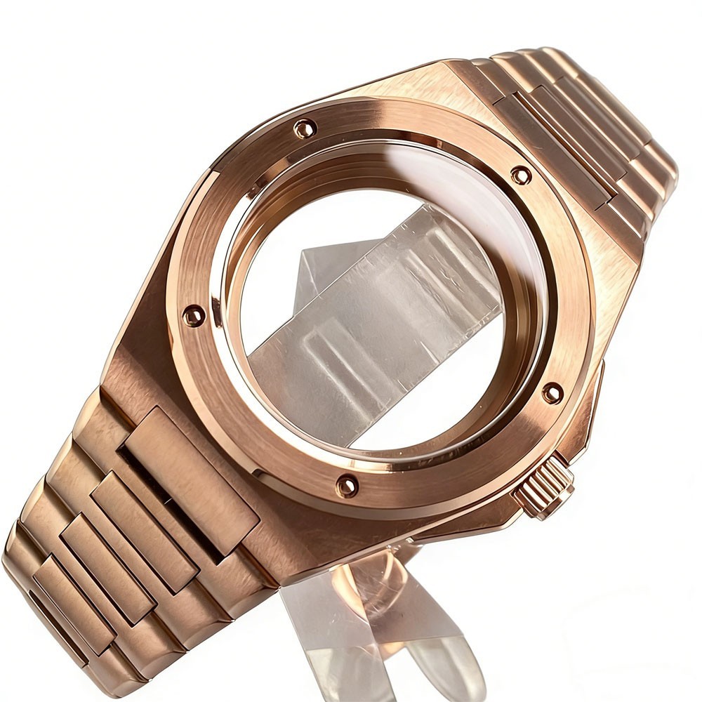 Rose gold/Black Tandorio 20ATM Sapphire Watch Case For Engineer NH35 ETA2824