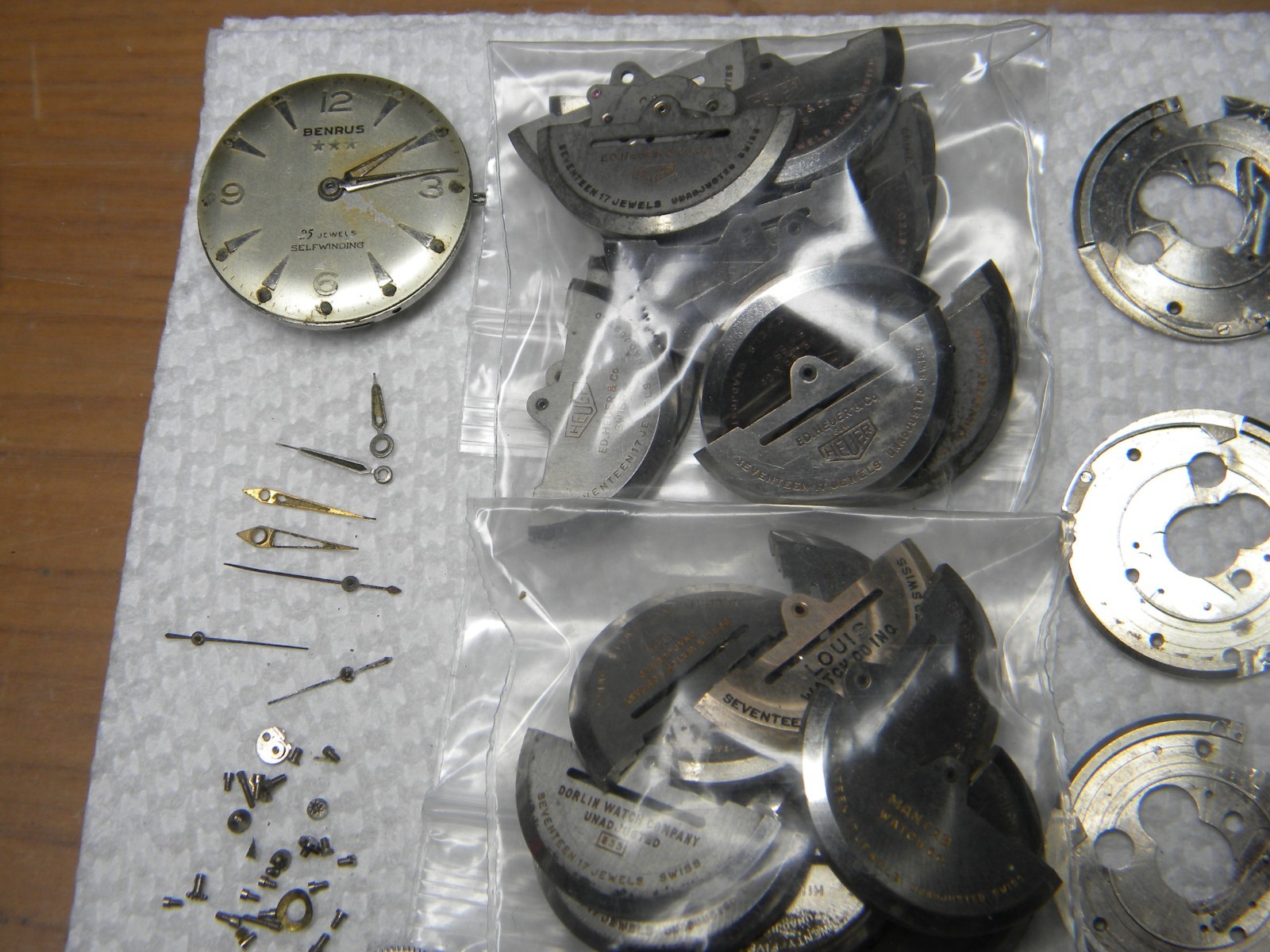 Lot of AS 1361 1361N Wrist Watch Movement Partials Pieces to Repair or Parts