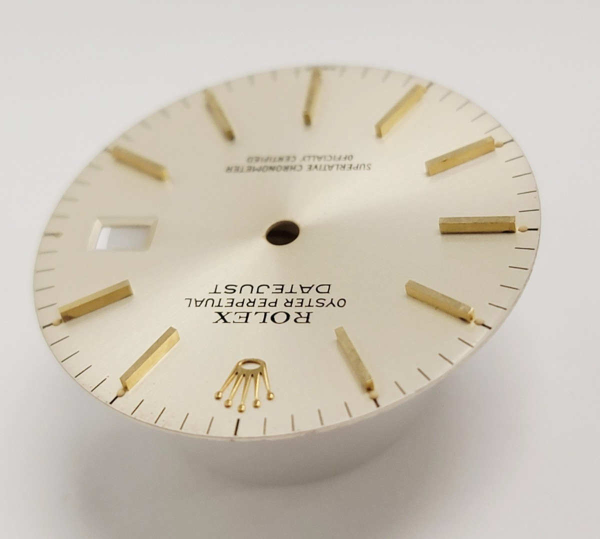 Genuine Rolex Dial DateJust 36mm Silver YG Stick 16013 – 16233
