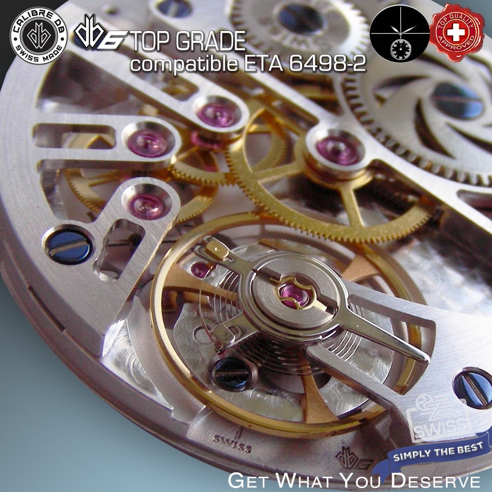 MOVEMENT CALIBRE DB6 SEMI-SKELETON- compat. ETA 6498-2 – TOP GRADE , SWISS MADE