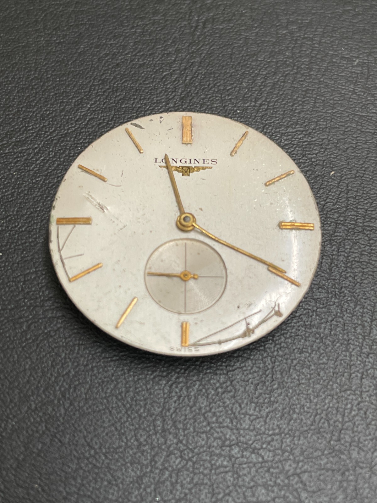 Vintage Longines 23Z 17 Jewels Watch Movement Dial. FOR PARTS. CL43