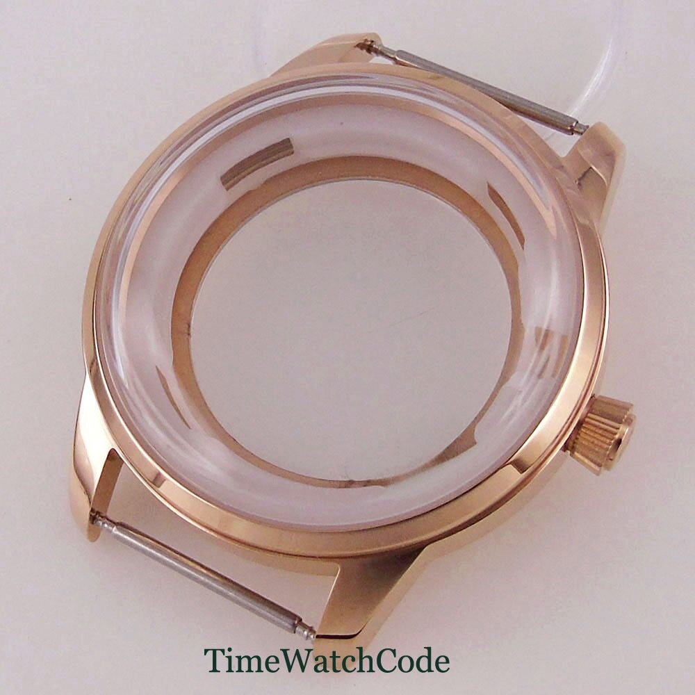 40mm Sapphire Crystal Watch Case Fits NH35 NH36 NH38 Movement Pull-push Crown
