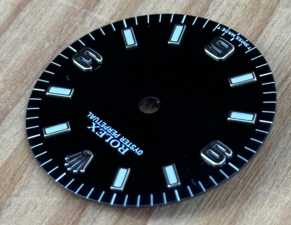 Vintage Rolex Oyster Perpertual Watch Dial For 77080 67480 Black Glossy