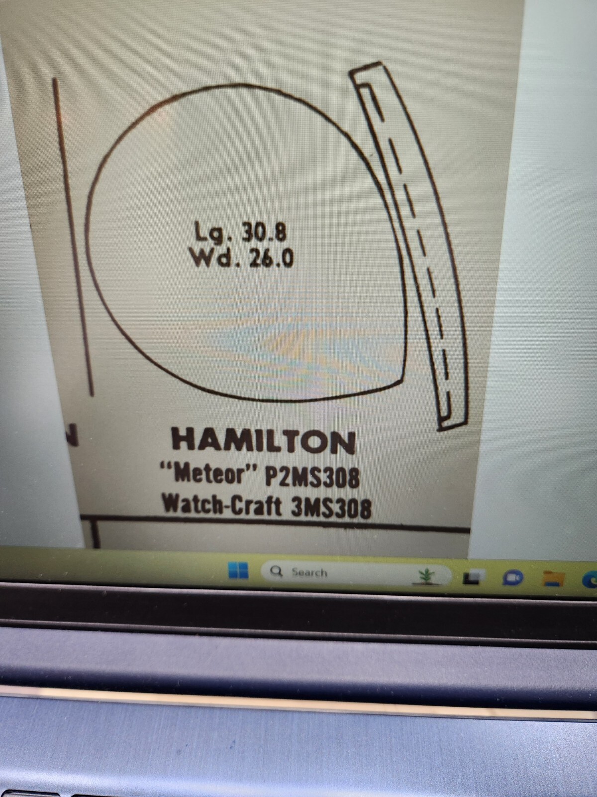 Hamilton Watch Craft Moulded Watch Crystal Meteor P2MS308 NEW OLD STOCK #27