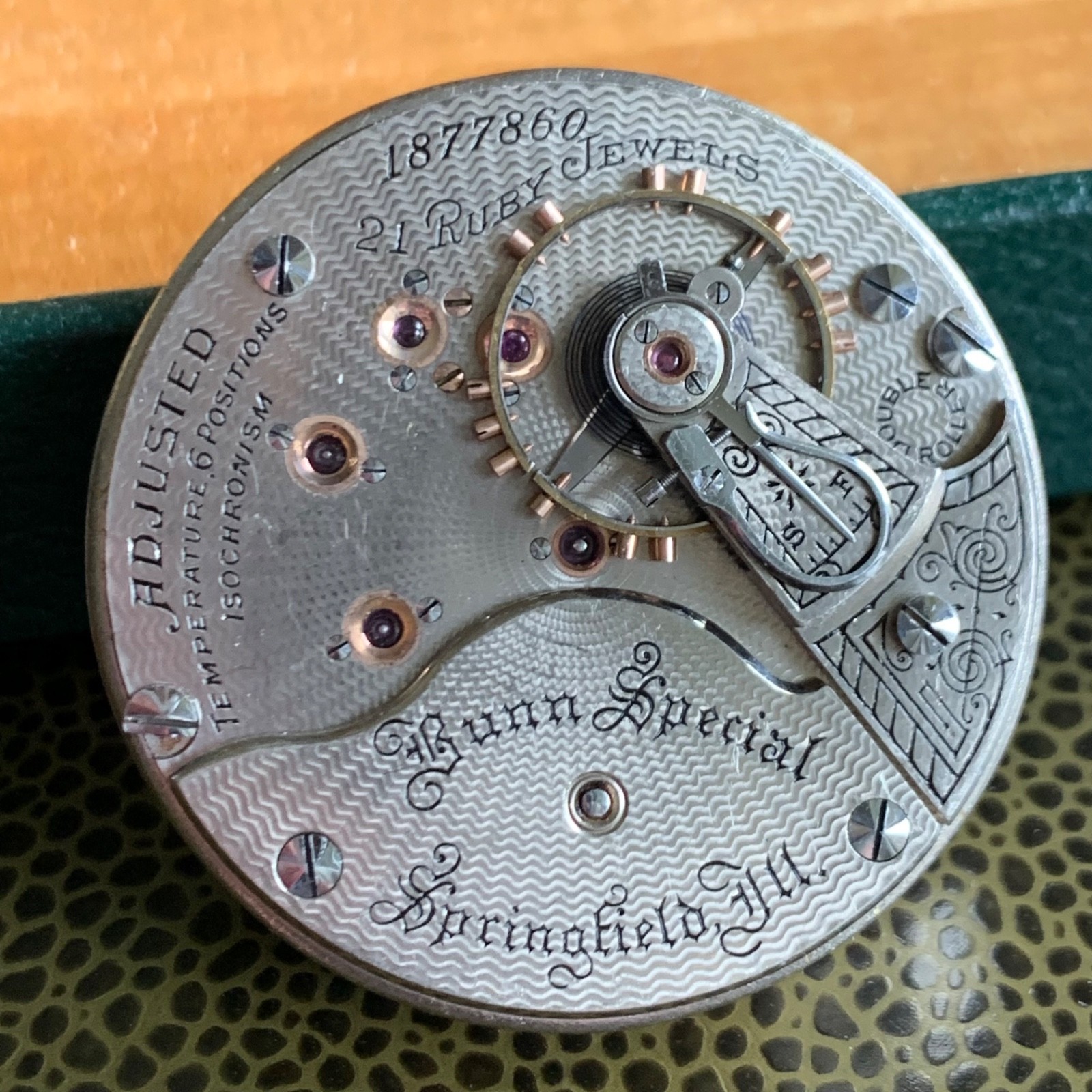 1907 Illinois BUNN Special 18S 21 Jewels Pocket Watch Movement for Repair