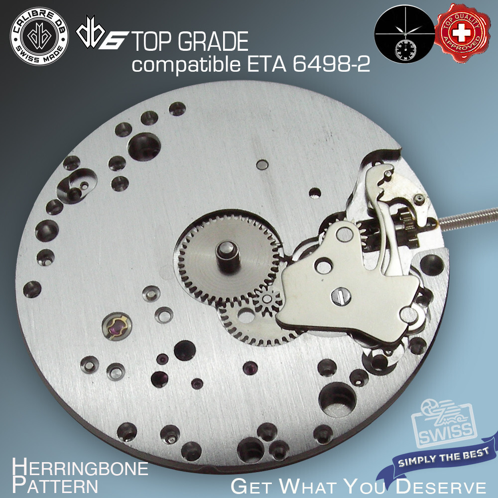 MOVEMENT CAL DB6 HERRING RHOD-V1 comp. ETA 6498-2 TOP GRADE HAND W.- SWISS MADE