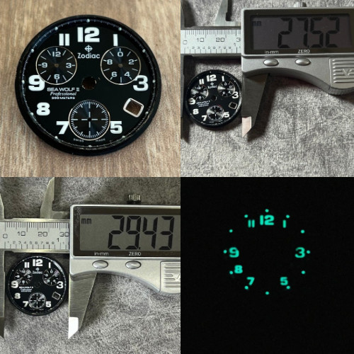 Zodiac SEA WOLF Professional 200 Meters 27.5mm Swiss ETA 251.262 Night glow #H8