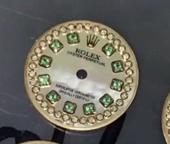Rolex Ladies Datejust/President Custom MOP Emerald String Diamond Dial For 26mm