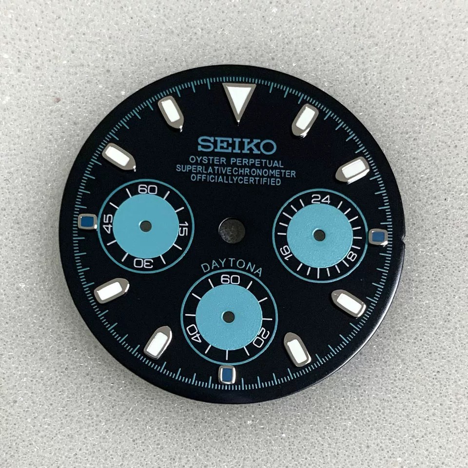 29.8mm Multi-functional Watch Dial Green Luminous For VK63 Movement Accessories