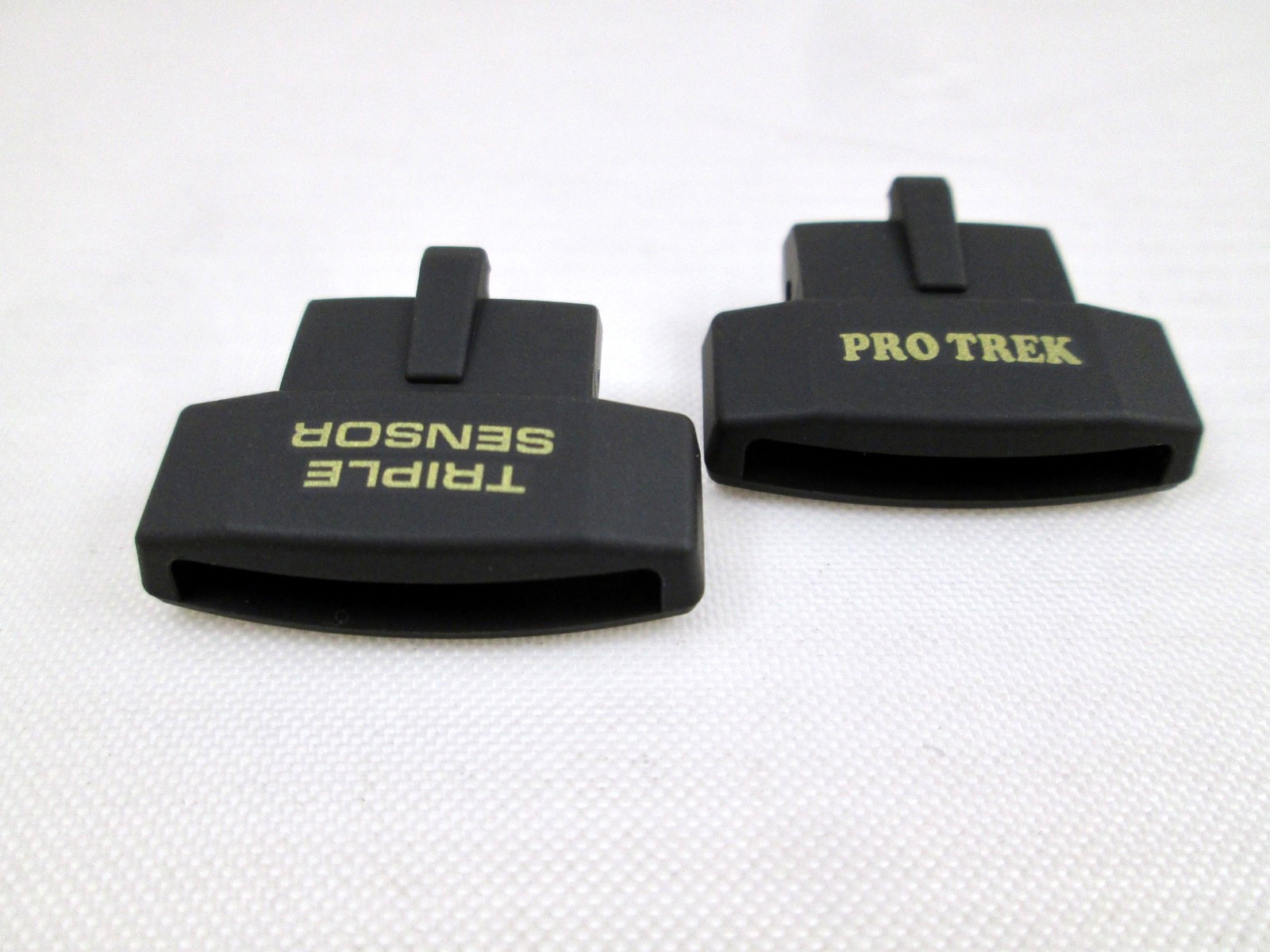 Genuine Casio PRW-3100G PRW-6000SG black resin band bottom covers end pieces X 2